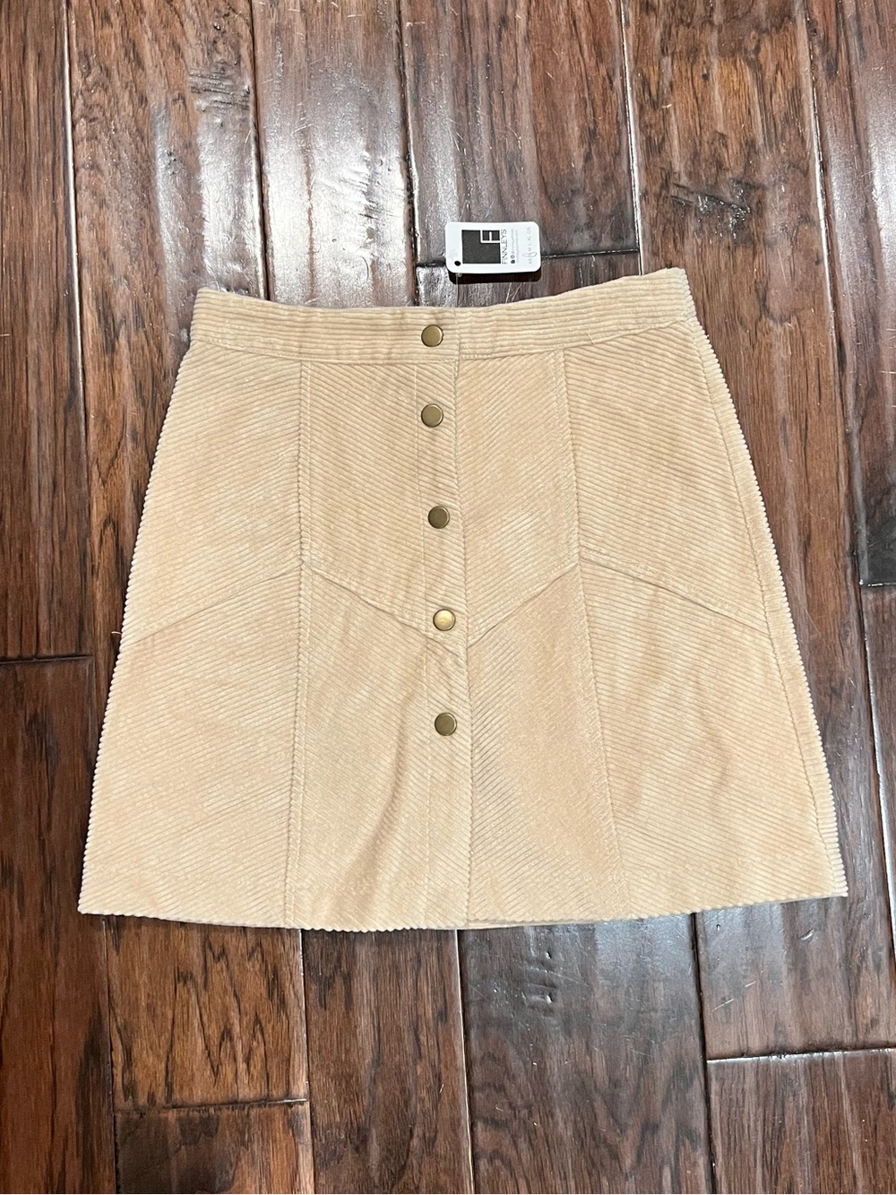She + Sky Corduroy Button Front A-Line Mini Skirt